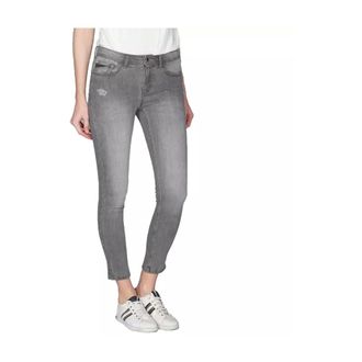 Yes-Zee Skinny Jeans, female, Gray, Size: W26 Gray Distressed Skinny Jeans