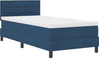 vidaXL Box Spring Bed with Mattress Blue 80 x 200 cm Fabric Vidaxl
