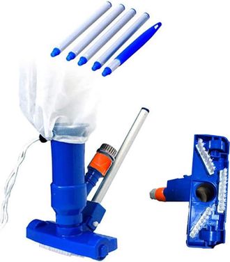 OEM Aspirador Piscina - Cabeza Retr&aacute;ctil 3 Cepillos - Varilla Extensible 110-160 Cm - Bolsa De Malla Lavable - Para Fondos Y Superficies - Kit Completo &times;1