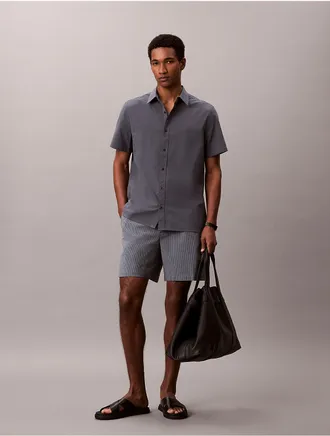 Calvin Klein Mens Seersucker Shorts - Navy - 29
