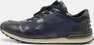 Tod's Tods Black/blue Leather And Neoprene Low Top Sneakers