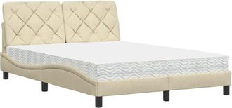 vidaXL Vidaxl - Cama Con Colch&oacute;n Tela Color Crema 140x190 Cm