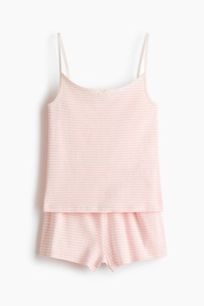 H&M Baumwollpyjama mit Pointellemuster - Pink