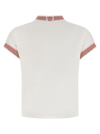 Versace Greca and Medusa Jacquard-Trimmed T-Shirt - White
