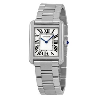 Cartier Pre-owned Cartier Tank Solo Silver Opalined Dial Ladies Watch W5200013