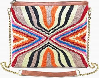 America & Beyond Womens Soho Tuffed Clutch In Tan