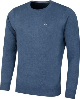 Calvin Klein Golf Mens Round Neck Tour Sweater - Denim Marl - S