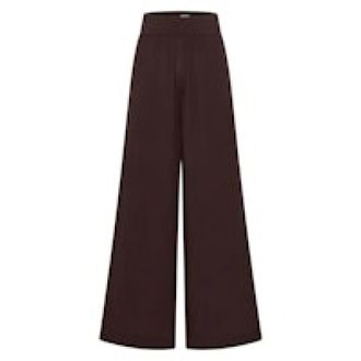 Cecil Wijde Pijpen Broek - Dames - Broeken - Bruin - Maat: M Viscose