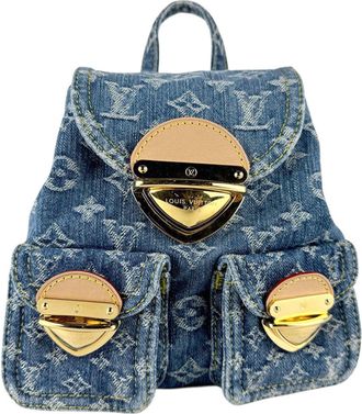 Louis Vuitton Blue Monogram Denim Backpack (Pre-Owned)