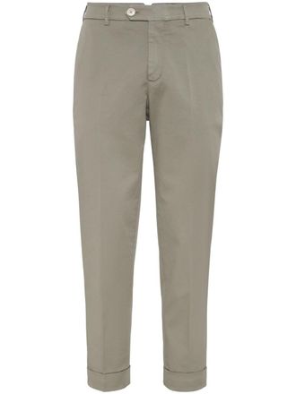 Brunello Cucinelli low-rise tapered chino trousers - Green
