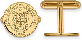 Diamond2Deal Sterling Silver Gold-plated James Madison University Crest Cuff Links