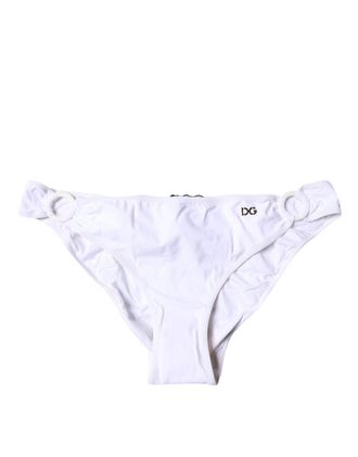 Dolce & Gabbana Womens White Nylon Beachwear Bikini Bottom Swimwear Elastane Clothing