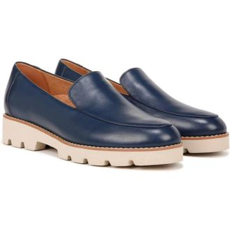Vionic Womens Vionic Kensley H9623L6406 Loafer Blue Leather Slip On Shoes HAWK1673