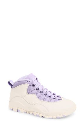Nike Jordan Air Jordan 10 Retro Basketball Sneaker in Chalk/Hydrangeas/Wild Grape at Nordstrom, Size 7.5