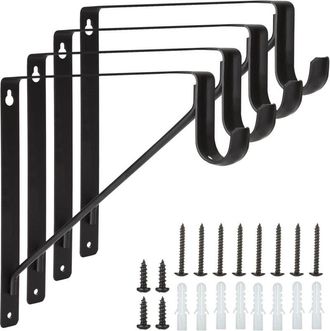 OEM Soportes De Pared Para Estantes, 4 Unidades, Capacidad De Carga De 150 Kg, Ganchos Para Estantes, Tri&aacute;ngulos De 90 Grados De Metal Resistentes