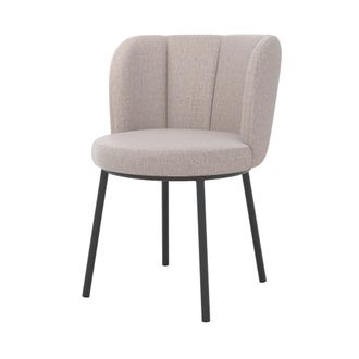 Rendez-Vous D&eacute;co Silla en tela beige jaspeada y patas negras