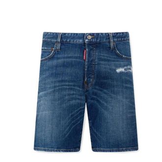Dsquared2 Denim Shorts, male, Blue, Size: 2XL Stretch Cotton Denim Shorts