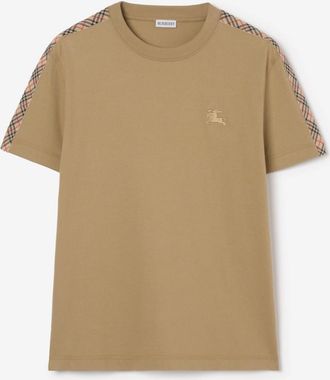 Burberry Check Trim Cotton T-shirt