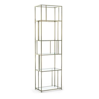 AM.PM Boekenrek in glas/metaal met messing effect, Parallel