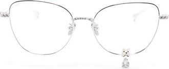 Yvmin Kristal-versierde Cat-eye Brillen - Dames - Brillen - Grijs - ONE Size - Accessoires