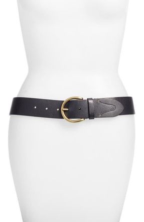 Frye Campus Leather Belt in Black at Nordstrom, Size Medium