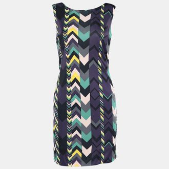 M Missoni Multicolor Printed Jersey Sleeveless Midi Dress