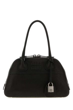 Miu Miu Black Vivant Medium Shoulder Bag