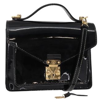 Louis Vuitton Monceau Vernis Black Patent_Leather Handbag (Pre-Owned)
