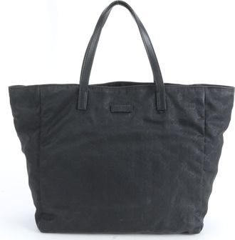 Gucci Black Nylon Leather Handbag Tote Bag (Pre-Owned)