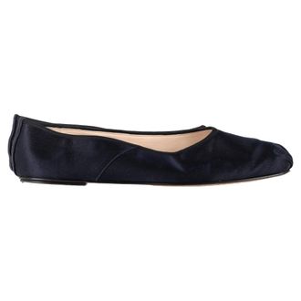 The Row Pre-owned Womens The Row Ballet Flats in Navy Blue Satin - Size EU 39