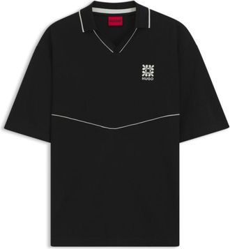 HUGO BOSS Embroidered-logo polo shirt with Johnny collar