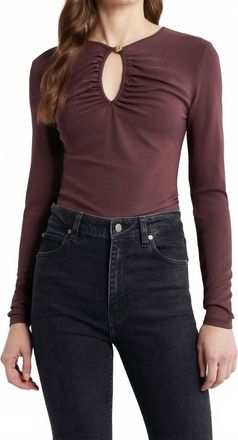 Frame Denim Keyhole Top In Cabernet