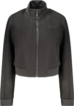 Guess Sweatshirt met lange mouwen - Dames - Vesten met rits - Zwart - XL - Polyester - Hoodies & sweatvesten