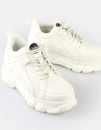 Buffalo Womens Buffalo CLD Corin Womens White Trainers - Size: UK 7 / eu 41 / us 10