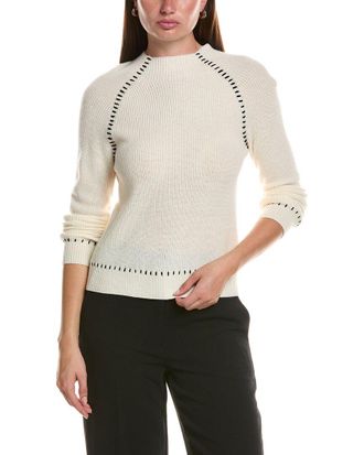 Bruno Magli Shaker Funnel Neck Wool & Cashmere-Blend Sweater