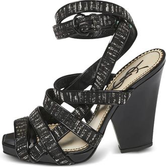 Saint Laurent Sandali in pelle con tacco 115mm - Nero