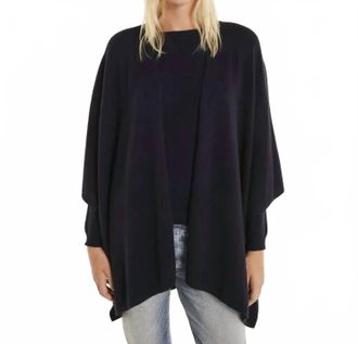 Kujten Aviva Cashmere Cape In Dark Navy