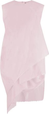 Jacquemus Gelaagde Katoenen Jurk - Dames - Korte kleedjes - Roze - XS - Katoen - Kleedjes