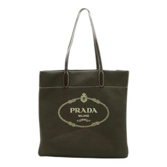 Prada Pre-owned Tote Bags, female, Brown, Size: ONE SIZE Pre-owned Mesh Patent Leather Tote Bag