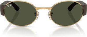 Ray-Ban 52mm Oval Sunglasses in Gold /Green at Nordstrom