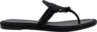 Tory Burch Zwarte Strass Sandalen met Leren Zool - Dames - Slippers - Zwart - 36 EU - Leer - Schoenen