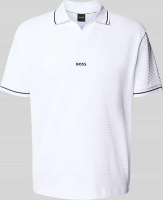 HUGO BOSS Regular Fit Poloshirt mit Label-Stitching in Weiss, Größe XXXL
