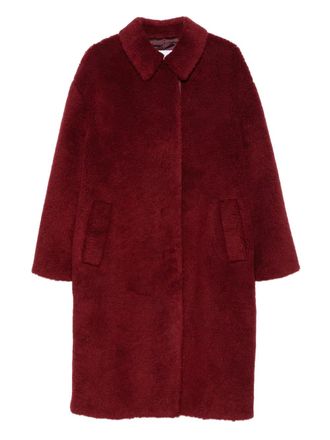 Manuel Ritz Teddy Over coat - women - Polyester/Acrylic - 38 - Red