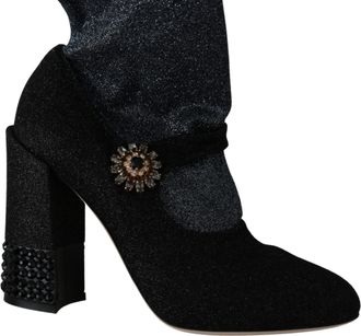 Dolce & Gabbana Dames zwart Crystal Mary Janes Booties Schoenen