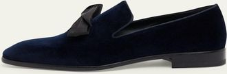 Christian Louboutin Mens December First Silk Velvet Loafers
