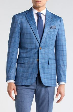 Duchamp Slim Fit Plaid Sport Coat in Blue at Nordstrom Rack, Size 36 Regular
