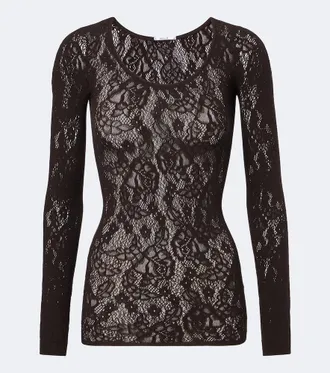 Wolford Top Infinite de encaje floral