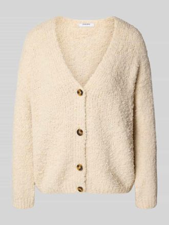 Zabaione Strickcardigan mit Strukturmuster in Beige, Größe L/XL