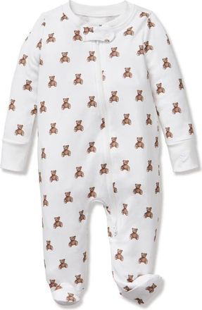 Petite Plume Teddy Pima Cotton Romper in Brown at Nordstrom, Size 6-9M