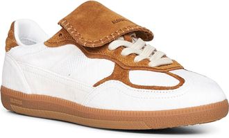 Alohas Womens Ivory Calf Hair Sneakers Leather Trainers